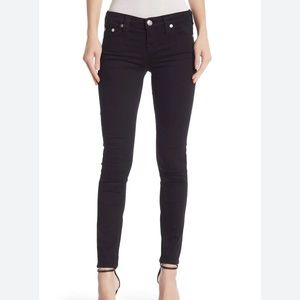 True religion Halle mid rise super skinny black jeans